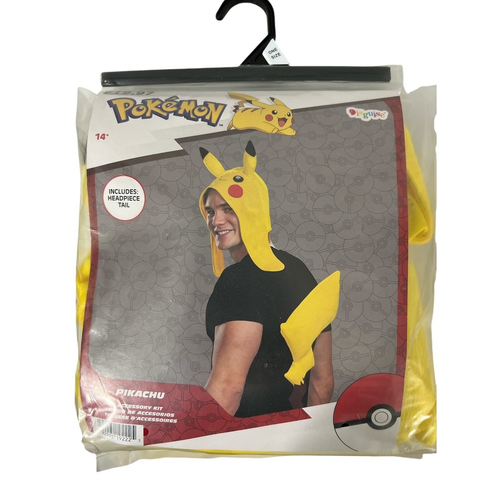 New Pkg Adult Pokemon Pikachu Costume Accessory Kit Headpiece & Tail Fast Ship!